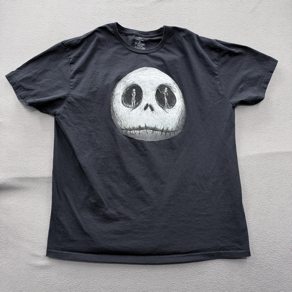 Disney Nightmare Before Christmas Shirt Mens XL Black Jack Face Graphic Tee